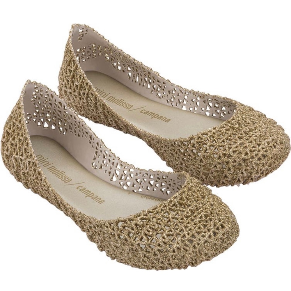 Gold Mini Melissa Ballet Flats